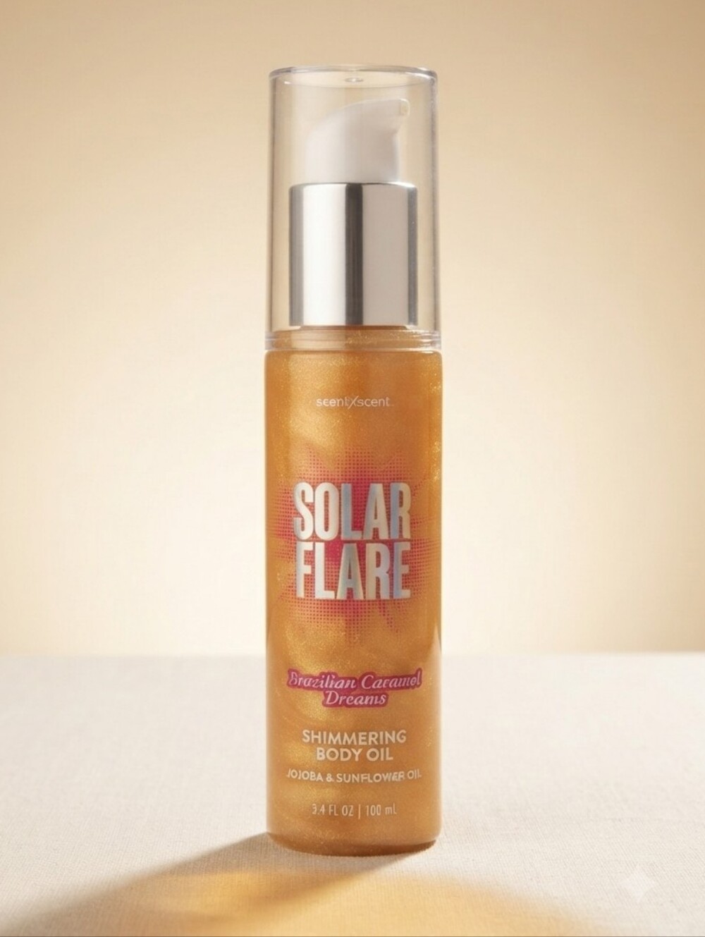 Solar Flare Shimmering Body Oil - Golden - Salted Caramel & Vanilla NWT